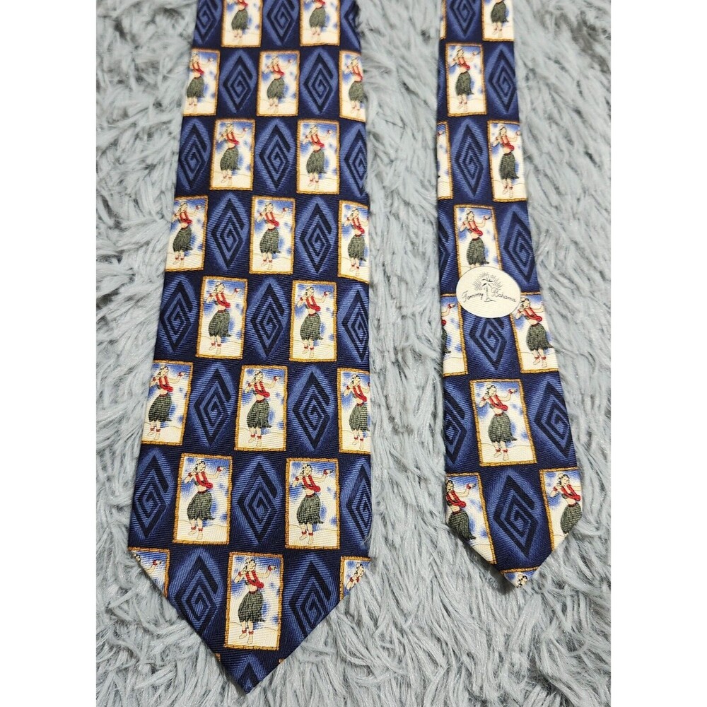 Tommy Bahama Hawaii Hula Girl Mens Silk Tie Dancer Pin Up Tapestry Tiki Hawaiian